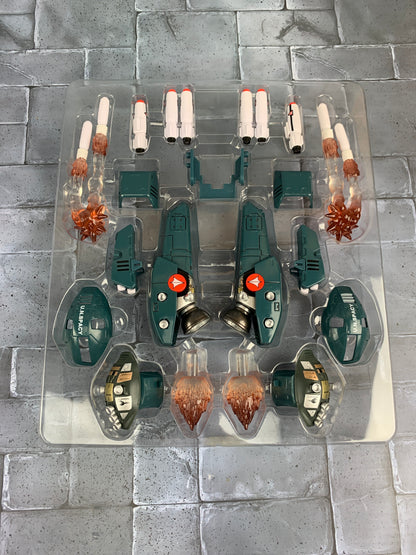 ROBOTECH “Super Deformed” VF-1S Roy Fokker’s Veritech Fighter w/ Upgrade set (as is, missing battle canopy)