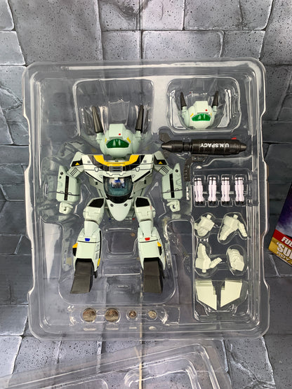 ROBOTECH “Super Deformed” VF-1S Roy Fokker’s Veritech Fighter w/ Upgrade set (as is, missing battle canopy)