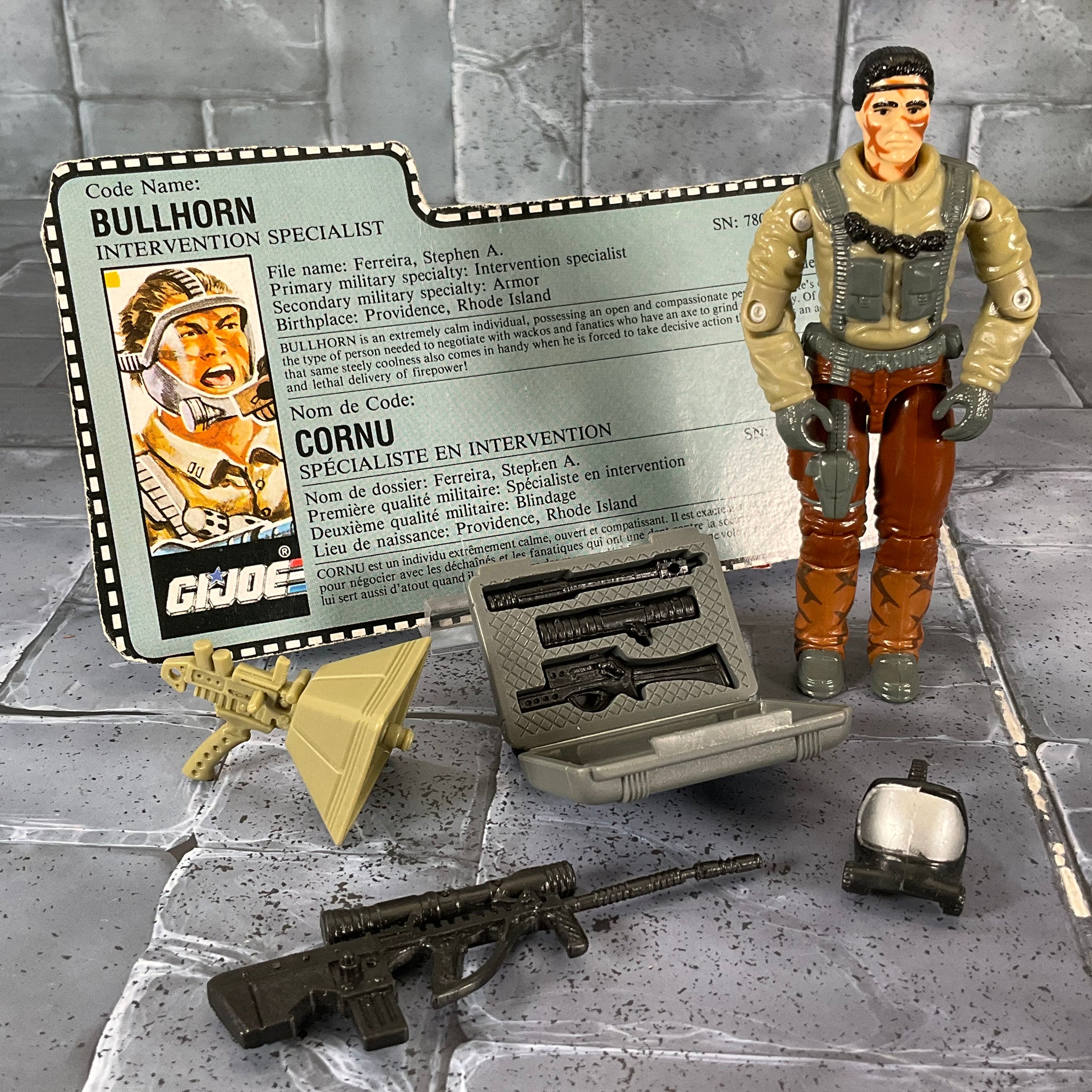 Vintage GI Joe - Bullhorn V1 with Filecard