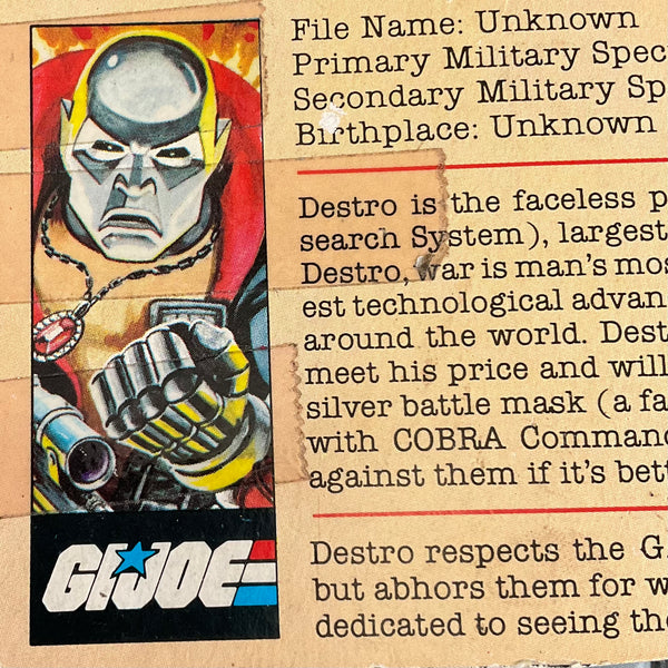 Vintage GI Joe - Destro (Double Variant)