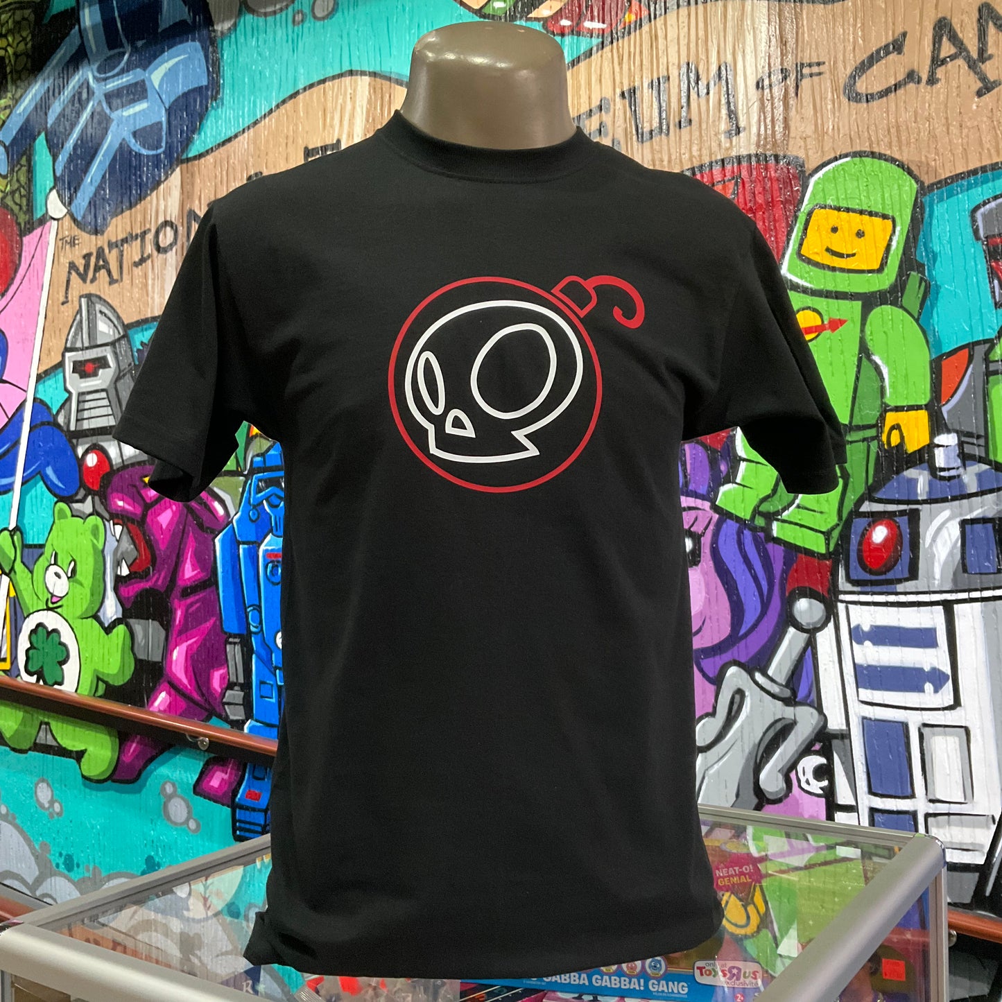 Cherry Bomb T-Shirt - Glow In The Dark Skull Bomb Outline Logo