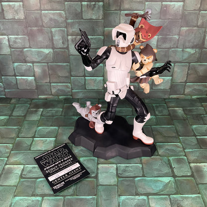 Star Wars Gentle Giant Animated Biker Scout Attacked by Ewoks